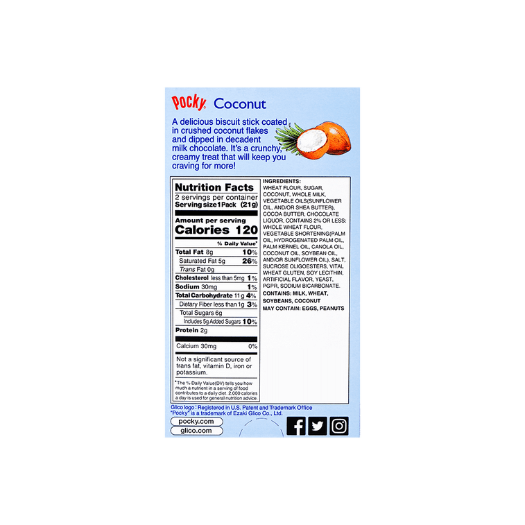 GLICO Coconut Chocolate Pocky Cookie Sticks 2 pcs