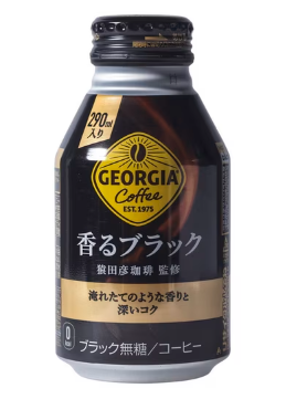 COCA COLA Georgia Fragrant Black Coffee bottle can 260ml