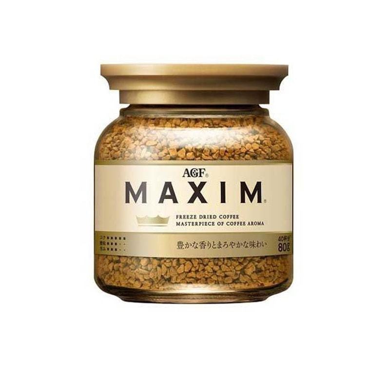 AGF Maxim Gold Instant Coffee | Bold Freeze-Dried Black Brew 80g