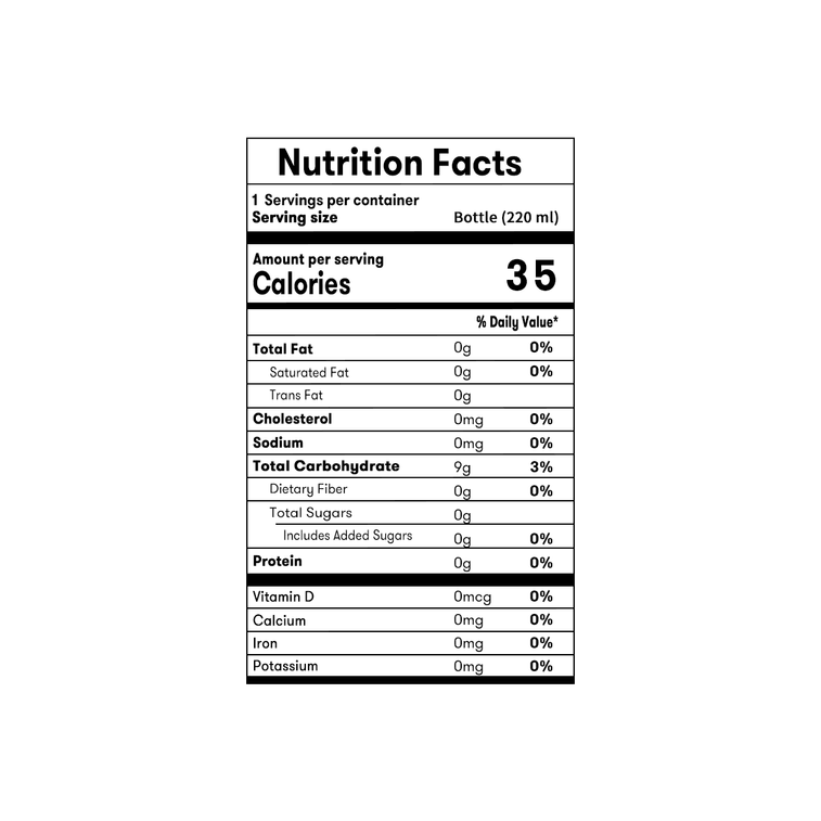 Close-up of the nutrition label for the HATAKOSEN Cherry Ramune Soda 200ml, shown clearly and straight on with a clean white background.
