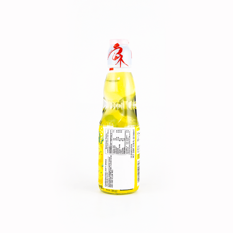 Close-up of the nutrition label for the HATAKOSEN Yuzu Ramune Soda 6.76 fl oz, shown clearly and straight on with a clean white background.