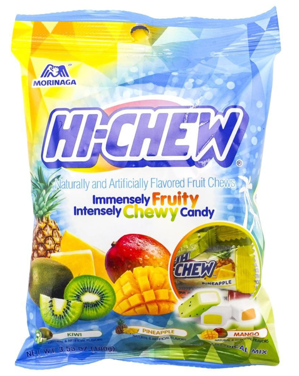 HI-CHEW 3 Flavor Tropical Mix Soft Jelly Gummy Candy 100g