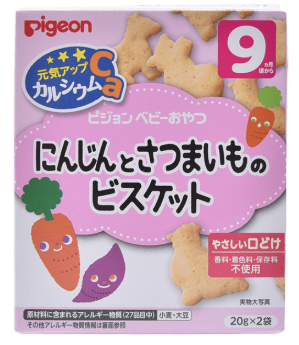 PIGEON Energetic Up Calcium Carrot And Sweet Potato Biscuits 20g*2