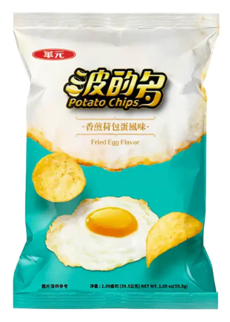 HUAYUAN Fried Egg Flavor Potato Chips, 60g