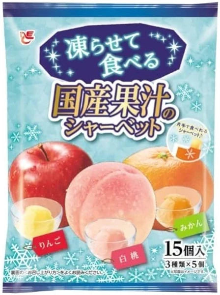 Front view of the ACE Bakery Fruit Milk Sorbet Assort 15-piece pouch, shown upright with full graphics visible on a clean white background.