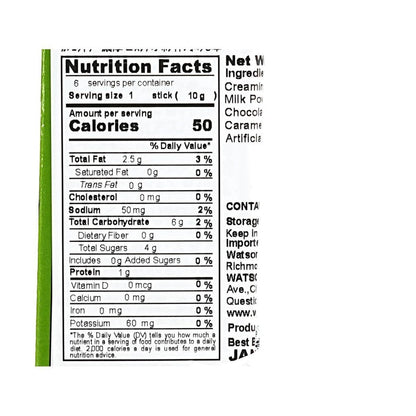 Back-facing portrait view of the AGF Cafe Latory Rich Hazelnut Latte box, shown flat with the full back panel visible on a clean white background.