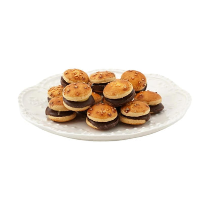 Image showing the full outside packaging of the BOURBON Every Burger Chocolatey Cookies, highlighting the box design and graphics.