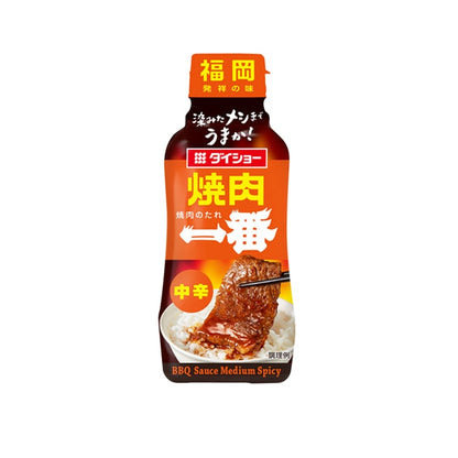 Front view of the DAISHO BBQ Sauce Medium Spicy 235g bottle, shown sealed and upright in portrait orientation against a clean white background.