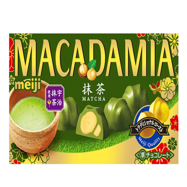 MEIJI Macadamia Matcha Chocolate, 9 Pieces, 63g