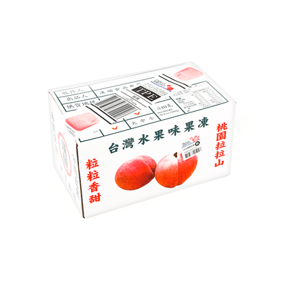 Full landscape view of the HANSHUO Peach Fruit Jelly packaging, displaying the entire box clearly against a white background.