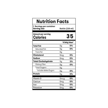 Close-up of the nutrition label for the HATAKOSEN Cherry Ramune Soda 200ml, shown clearly and straight on with a clean white background.