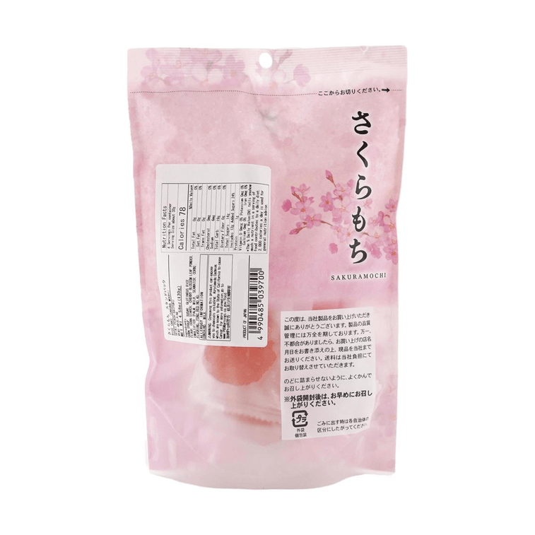 Back-facing portrait shot of the unopened Ito Seika Sakura Daifuku 130g package, showing product details and branding against a white background.