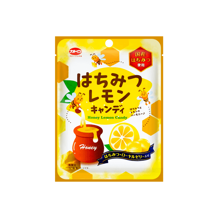 Front-facing portrait image of KATOSEIKA Honey Lemon Candy 2.2oz, sealed bag, displayed on a clean white background.