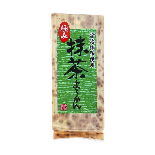 Front-facing portrait image of the KINJO SEIKA Kinjo Premium Matcha Yokan 8.8 oz package, shown flat with the entire front design clearly visible on a clean white background.