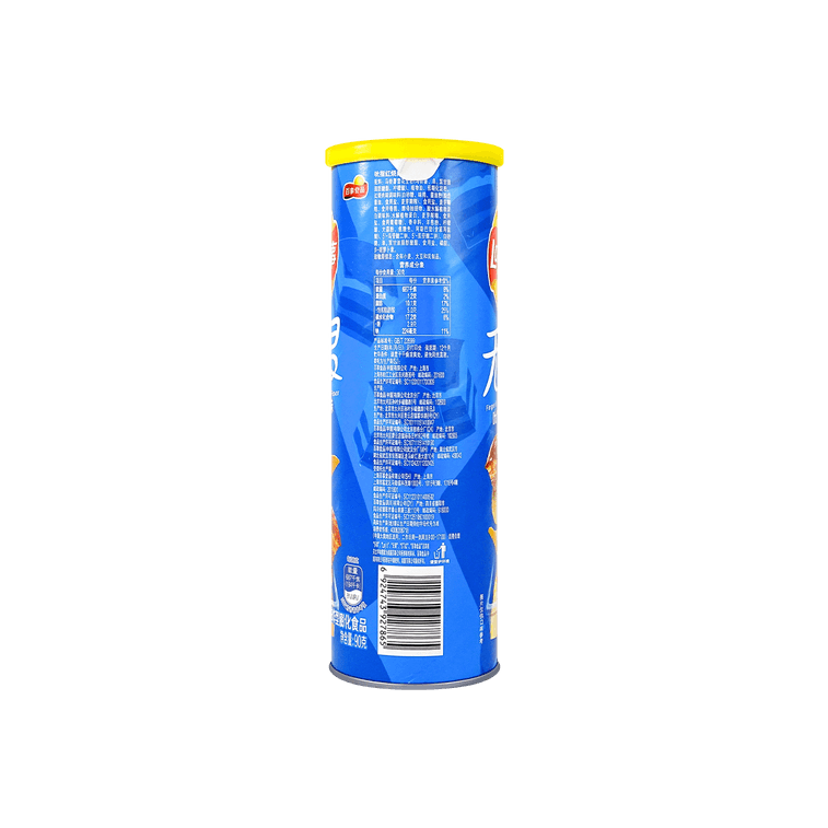 Back view of the 3.17 oz LAYS Braised Pork potato chips can, displaying the full packaging design and product information on a white background.
