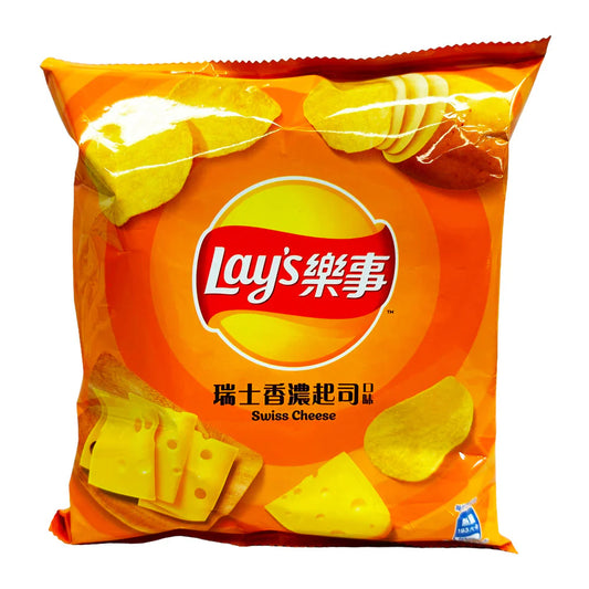 Front-facing image of the LAY’S Cheese Flavor Potato Chips bag, sealed and upright, displaying full cheesy-themed graphics clearly against a white background.