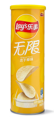 A front-facing image of the Lays Original Potato Chips 90g pack, shown upright with full front graphics on a clean white background and the bag sealed.