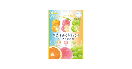A front-facing portrait view of the Lion Torolino Fruit Candy 52g pouch, shown closed with full graphics visible in a flat shot against a clean white background and no reflections.