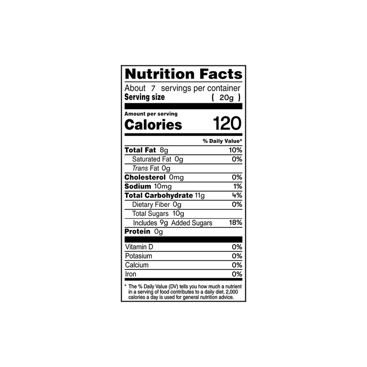 A clear close-up of the MEITO strawberry flavored chocolate nutrition label, showing the full nutrition panel in sharp detail.