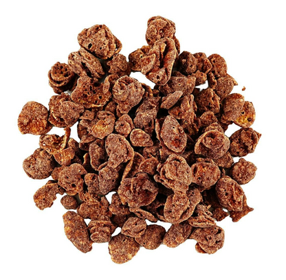 Image showing the NISSIN Cisco Choco Flake Fuafua No Yatsu Chocolate snack outside its packaging, displaying the crispy chocolate-coated flakes clearly.