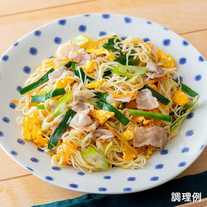 A portrait image of the NISSIN Sanuki somen noodles removed from their packaging, neatly arranged to show their thin, smooth texture.