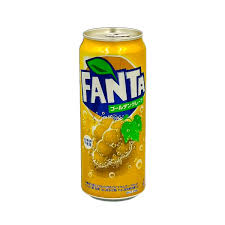 Front-facing portrait image of the Coca Cola Fanta Golden Grape 500ml can, closed and upright on a clean white background, showcasing its vibrant golden grape design.