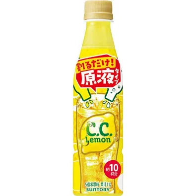 A front-facing portrait image of the OCHI Drink Bar C.C. Lemon 340ml bottle on a clean white background, showing its bright lemon-themed label and carbonated drink packaging.
