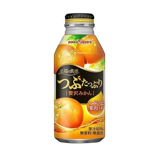 POKKA SAPPORO Tsubu Tappuri Zeitaku Mikan 400ml Bottle Can