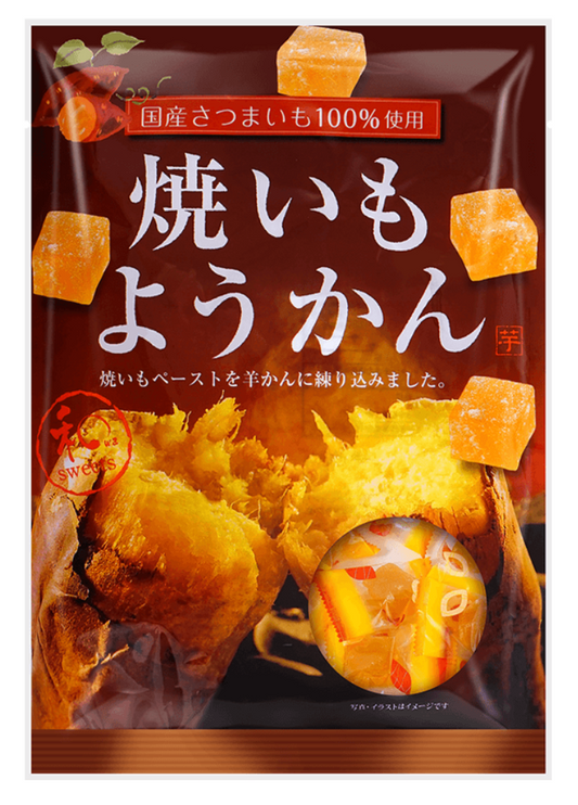 Front-facing view of the SONGWAI sweet bean jelly yakimo yokan 215g package, shown upright with the bag closed against a clean white background.