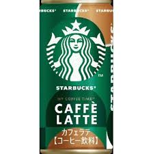 A front-facing portrait image of the Suntory Starbucks Caffe Latte 185g can on a white background, showing the creamy latte-themed design and Starbucks branding.