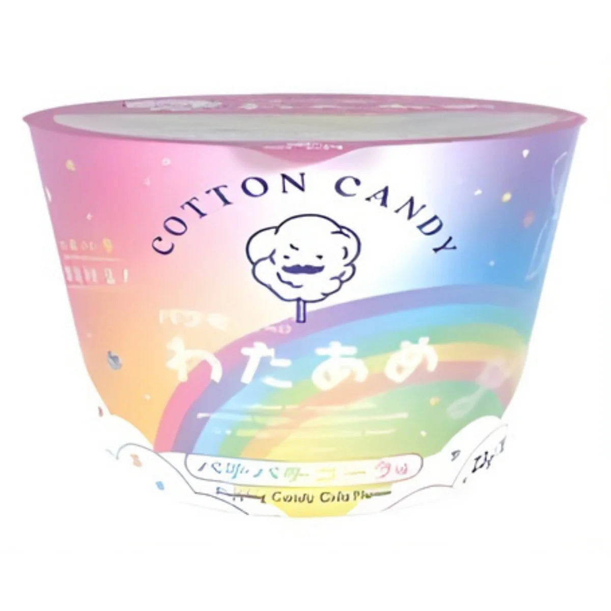 Front-facing view of the TOKYO WATAAME HONPO Pafmo Rainbow Cotton Candy bag, sealed and upright with colorful graphics showcasing the cola popping candy flavor against a white background.