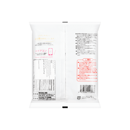 Back-facing portrait view of the sealed WAKASHO Chia Seed Konnyaku Jelly Peach Flavor pouch, uncropped, with the complete rear panel displayed against a white background.